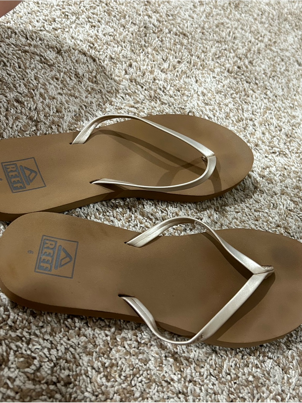Reef Women's Metallic Champagne Strap Tan Footbed Sandals